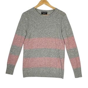 Banana Republic Filpucci Italian Extra Fine Merino Wool Pink Grey Sweater S